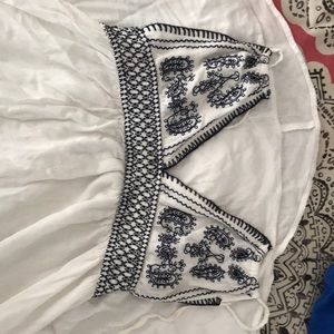 White and blue maxi dress